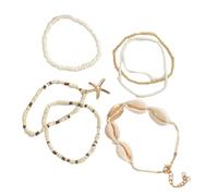 Vdaxvme Lot de 7 bracelets élégants avec motif de mer en résine et perles de coquillage pour le quotidien, adaptés au quotidien et aux fêtes, accessoires de poignet réglables