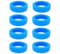 Vdaxvme Lot de 8 protections de roue faciles à installer pour vos roues de valise, installation et retrait faciles, housse de roue à bagages en silicone, bleu