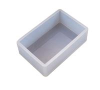 Vdaxvme Moule rectangulaire en résine époxy UV 3D en silicone léger et nécessaire pour ornements de bureau, porte-clés, pompons, blanc