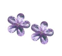 Vdaxvme Ornements d ' écouteurs en Forme de Fleur pour Un Usage, Purple | 1 paire de breloques florales de dessin animé pour écouteurs, scintillants, décor, parfait pour les