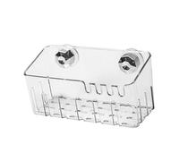 Vdaxvme Panier à ventouse avec trous de drainage, éponge résistante à la rouille, étagère de rangement pour plan de travail de cuisine et salle de bain, éponge hygiénique pour robinet de cuisine