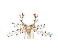 Vdaxvme Peigne à cheveux de renne de Noël pour bureau, fête, Noël, festival, coiffe pour réunion de famille