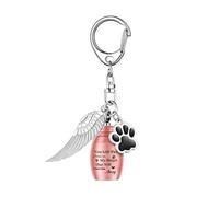 Vdaxvme Pet MemorialS Porte-clés Wingeds - Pendentif urne en acier inoxydable - Bijou perdant des cendres durables - Avec pendentif en forme d'aile