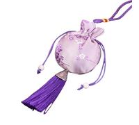 Vdaxvme Petit sac à monnaie chinois avec pompons - Cadeau vide - Pièce de monnaie ronde - Bijoux - Sachet chinois avec cordon de serrage - Pièce de monnaie ronde pour femme