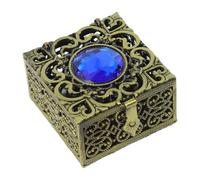 Vdaxvme Petite boîte à bijoux exquise, étui argenté élégant, boîte de rangement pour pierres précieuses et chapelets, style antique, taille unique, comme décrit
