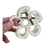 Vdaxvme Pince à cheveux avec pince à cheveux - Pince à cheveux mignonne - Nœud marron - Barrettes à perles - Pour fille