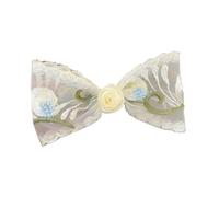 Vdaxvme Pince à cheveux brodée avec nœuds en forme de fleur - Style chinois - Pince à cheveux pour femme - Barrettes antidérapantes
