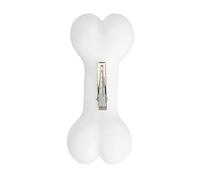 Vdaxvme Pince à cheveux chic en forme d'os pour queue de cheval - Style dopamine - Pour adolescents et enfants - Blanc