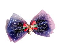 Vdaxvme Pince à cheveux de Noël avec nœud en gaze - Barrettes à cheveux avec paillettes - Ornements de cheveux
