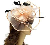 Vdaxvme Pince à cheveux en forme de chapeau bibi à fleurs et dentelle pour filles - Pince à cheveux pour fête médiévale pour adolescente - Pour prendre des photos médiévales