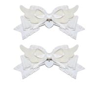 Vdaxvme Pince à cheveux pour fille avec nœud papillon et aile en ruban - Barrettes de bande dessinée - Épingle à cheveux pour bal masqué - Décoration de cheveux