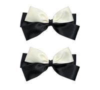 Vdaxvme Pinces à cheveux avec nœud pour fille et femme - Barrettes noires et blanches - Style coréen - Pinces à cheveux princesses