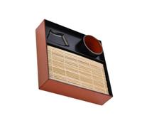 Vdaxvme Plateau De Service Nouilles Carrées Styles Japonais avec Compartiment À Sauce Concave Vaisselle en Plastique Robuste pour Les Repas Fête Plateau Nouilles Restaurant Japonais