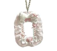 Vdaxvme Porte-cartes tendance en forme d'aile angélique en peluche avec motifs élégants en dentelle, portable pour étudiants et créatifs, Couleur 2, 12.5CM16CM