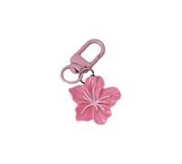 Vdaxvme Porte-clés à breloques - Accessoire floral tendance - Texture acrylique unique - Pendentif à suspendre - Convient pour les voyages - Porte-clés à fleurs, Rouge chiné, taille unique