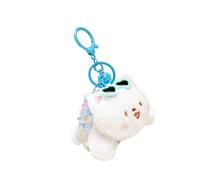 Vdaxvme Porte-clés en peluche en forme de chien flottant - Joli pendentif animal - Pour sac à dos - Accessoire de sac à dos