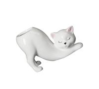 Vdaxvme Pot de fleurs en céramique charnue chaton pot de fleurs ornement pour plantes cactus récipient maison balcon décors chaton queue pot de fleurs