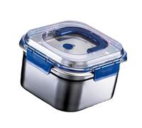 Vdaxvme Récipient de conservation alimentaire en acier inoxydable de grande capacité, boîte à déjeuner anti-fuite avec compartiment à légumes en métal pour la maison et le bureau
