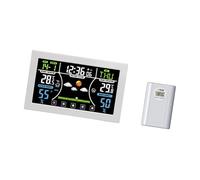 Vdaxvme Réveil météo à écran couleur avec surveillance de la température et de l'humidité pour maison, jardin, garage, cave à vin, entrepôt, réveil numérique avec thermographe