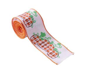 Vdaxvme Ruban de Thanksgiving, 4,5 m de long, motif érable et citrouille pour bricolons, bouquets de fleurs, travaux manuels pour enfants en grandes quantités