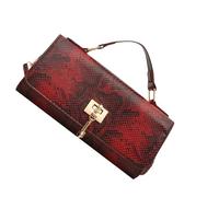 Vdaxvme Sac à bandoulière élégant pour femme, sac à bandoulière accordéon en cuir PU, sac à main imprimé serpent, messagers élégants, bandoulière élégante pour femme, sac à bandoulière carré imprimé