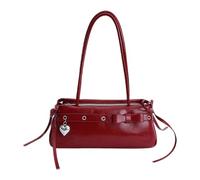 Vdaxvme Sac à bandoulière multi-usages avec ornement nœud Portefeuilles avant-bras Portefeuille en cuir PU avec plusieurs poches Sac de travail léger tendance, rouge