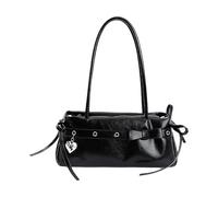 Vdaxvme Sac à bandoulière multi-usages avec ornement nœud Portefeuilles avant-bras Portefeuille en cuir PU avec plusieurs poches Sac de travail léger tendance, Noir