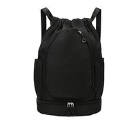 Vdaxvme Sac de gym avec cordon de serrage Sacs à dos Tennis Sport Fitness avec Séparation sèche et humide Basketball pour Basketball Cordon Sport, Noir