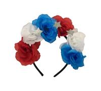 Vdaxvme Serre-tête à fleurs pour fête de l'indépendance du 4 juillet, festival, fête à thème, carnaval, décoration de cheveux