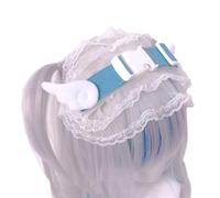 Vdaxvme Serre-tête blanc pour femme - Accessoire de cheveux gothique en dentelle - Pour costume de soubrette - Cosplay