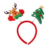 Vdaxvme Serre-tête en forme de bois de Père Noël avec cerceau pour cheveux de sapin de Noël, décoration de fête