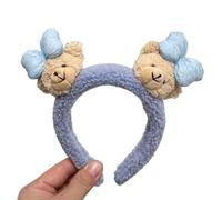 Vdaxvme Serre-tête en peluche avec nœud en fourrure pour le Nouvel An - Pour fille - Pour le lavage du visage - Accessoire amusant pour enfants