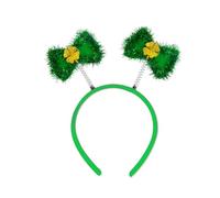 Vdaxvme Serre-tête irlandais pour adulte avec paillettes trèfles et nœud en poudre pailletée pour la Saint Patrick