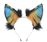 Vdaxvme Serre-tête réaliste avec oreilles de loup et boucles d'oreilles - Pour les amateurs de cinéma, animes