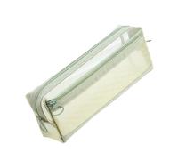 Vdaxvme Trousse transparente à double couche pour crayons, stylos, maquillage, voyage, Vert, 22*6*9cm