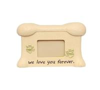 Vdaxvme Urne commémorative pour animal domestique avec cadre photo en forme d'os/poisson pour commémorer l'amour pour chats ou chiens