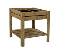 VDC Potager sur Pieds en Bois Traité Gardiun DIY 98 L 75x75x79 cm