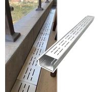 VDCVADKYE Couvercles de Drainage rectangulaires pour l'extér Grille de Drainage extérieure en Acier Inoxydable for tranchée en béton, for la Gestion de l'eau, Plusieurs Tailles(WxH 10x4cm(3.9x1.6in))