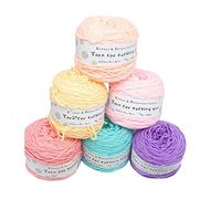 VDCVADKYE Fil Chenille épais, 6 pelotes de 95 g Fil à Tricoter, 8 brins, épaisseur 5 mm, 100 m par pelote(C,200g/roll)