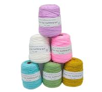 VDCVADKYE Fil Chenille épais, Fil à Tricoter/tissé/perforé de 5 mm d'épaisseur for la Confection Tapis, 6 bobines(C,L)