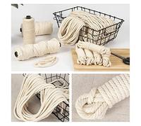 VDCVADKYE Ligne de procédé, Corde en macramé Coton Beige, 1mm-10mm, for Bricolage, Accessoires Faits à la Main for Mariage et Maison(1mm 100m)