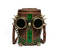 VDCVADKYE Sac à Dos Vintage Steampunk, Sac à bandoulière Steampunk, Sac en Cuir PU for Femme for Sacoche de téléphone Portable Vintage Gothique Punk(11 Green)