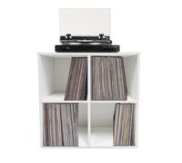 VDD Armoire de rangement pour plaques vinyle 4 compartiments Blanc