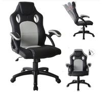 VDD Chaise de Bureau Racing Style Gaming Premium Design Wouter Bleu Noir