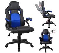 VDD Chaise de Bureau Racing Style Gaming Premium Design Wouter Bleu Noir