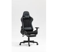 VDD Chaise de Jeu Classic - Chaise de Bureau - Repose-Pieds - revêtement Tissu - Noir