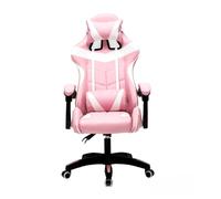 VDD Chaise de Jeu Cyclone Ados - Chaise de Bureau - Chaise de Jeu de Course - Rose Blanc