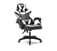 VDD Chaise de Jeu Cyclone de Course pour Adolescents - Bureau Style Racing - Blanc Noir