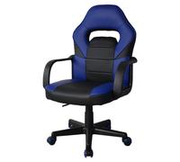 VDD Chaise Gaming Thomas Junior - Chaise de Bureau Style Gaming Racing - réglable en Hauteur - Bleu Noir