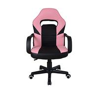 VDD Chaise Gaming Thomas Junior - Chaise de Bureau Style Gaming - réglable en Hauteur - Rose Noir